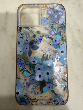 Rifle Paper Co. Blue and Teal Floral Clear Phone Case